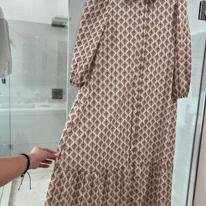 Patterned Brown Dress